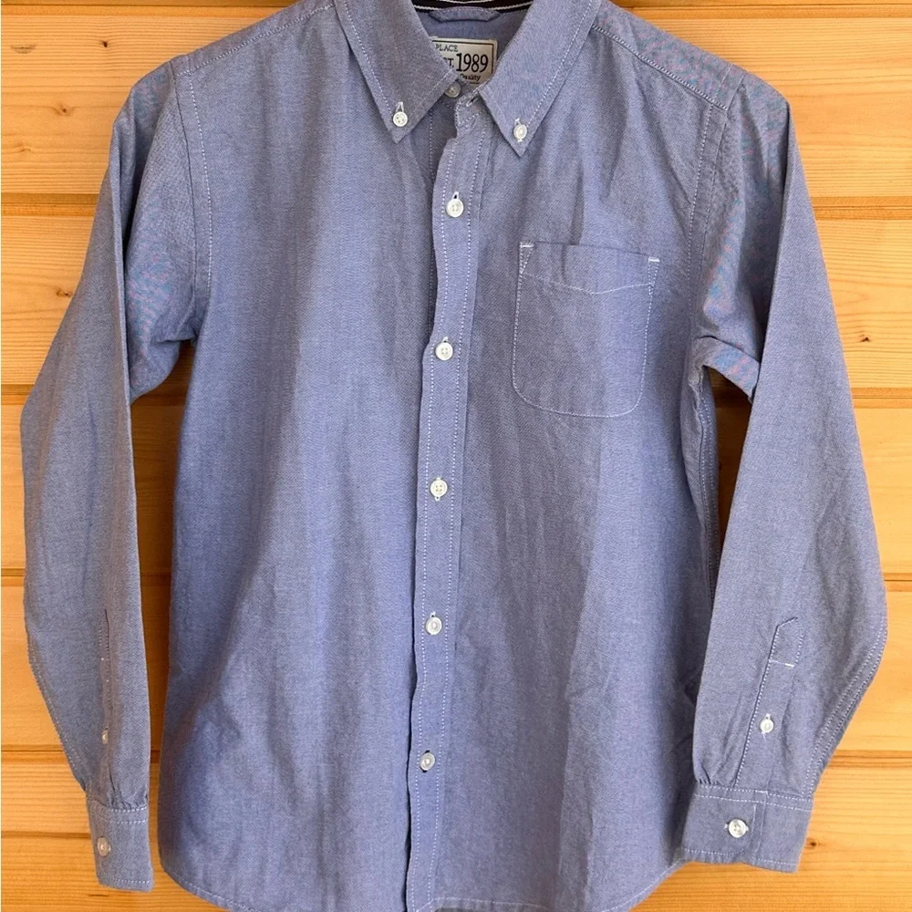 The Children’s Place.  Boys Long-Sleeve Button-Down Shirt - Light Blue